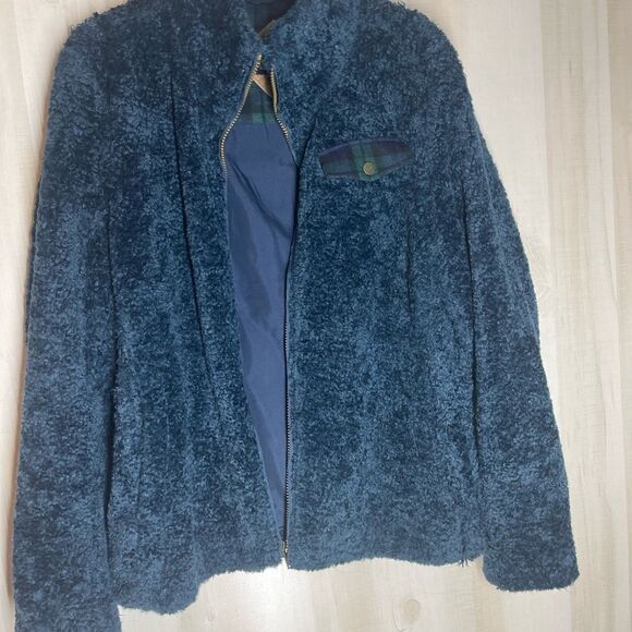 Pendleton blue fleece jacket long sleev with plaid inside, size XL - Picture 6 of 16